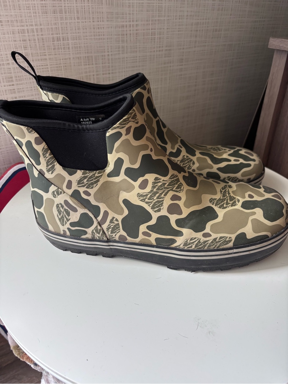 Magellan Outdoors Men's Low Cut Camo Rain Boots - Olive/Tan